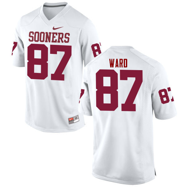 Men Oklahoma Sooners #87 D.J. Ward College Football Jerseys Game-White - Click Image to Close